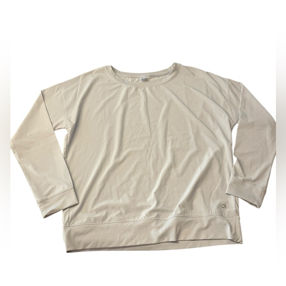 GAP Fit Gray Long Sleeve Loose Fit Pullover Lightweight Top Shirt Size S EUC